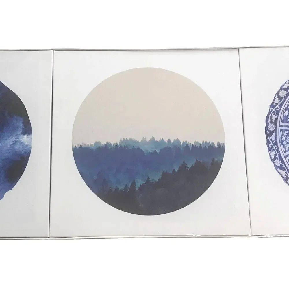 Ikea Canvas Wall Art Blue Moon 3pc Shoot For The Moon White Decor Trio 16